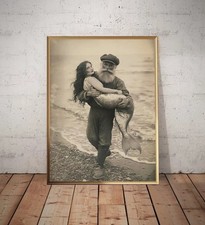 Poster vintage pescatore che