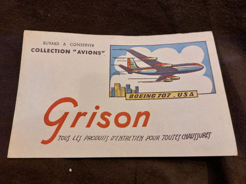 Buvard grison aerei boeing 707 - grison,