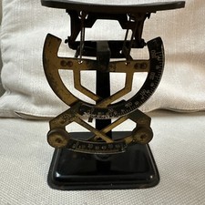 Bilancia postale antica in ottone e stagno bilaterale