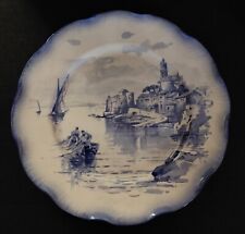 Piatto IN Ceramica Sarreguemines Decoro Navy Fine Xixème Inizio