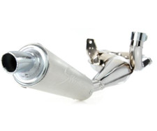 Marmitta espansione cromata SIMONINI silenziatore alluminio per Vespa 125 150 PX