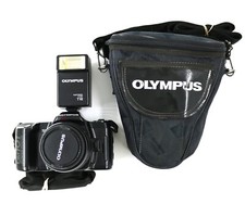 Olympus OM101 1988 Power Focus fotocamera pellicola obiettivo singolo flash custodia cinghie