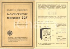1936 Radioricevitore TELEFUNKEN 327 - Istruzioni di funzionamento - Pieghevole