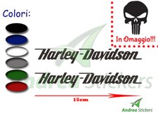COPPIA ADESIVI HARLEY DAVIDSON - STICKERS MOTO VINILE ADESIVO
