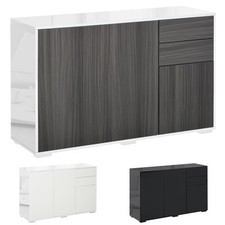 HOMCOM Mobiletto Multiuso 2 Armadietti Apertura a Pressione 2 Cassetti