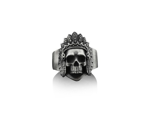 Anello teschio capo - , indiano