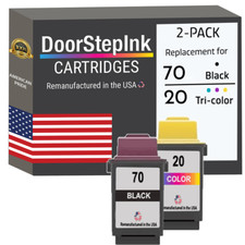 Cartucce di inchiostro compatibili DoorStepInk per Lexmark #70 nero e #20 tricolore-USA