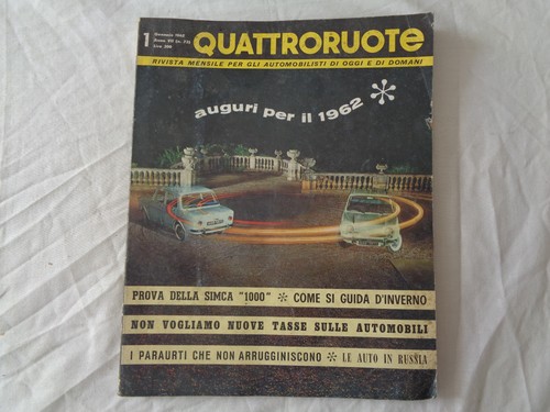 Quattroruote gennaio 1962 1 - gennaio, n.1