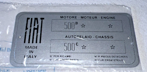 Targhetta fiat topolino 500 - targhetta,