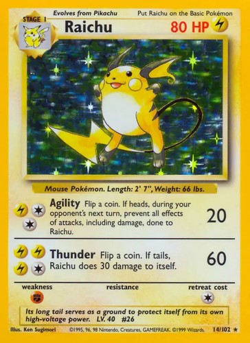 Raichu 102 pokemon base - pokemon,