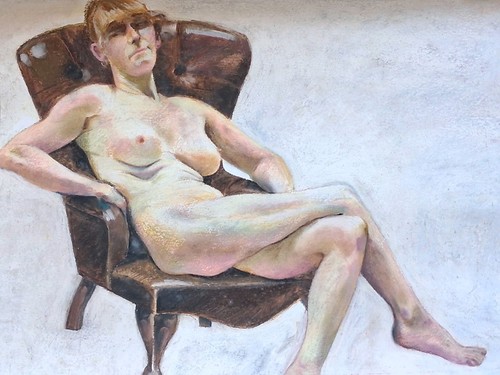 Quadro pastello seduto donna
