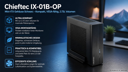 Case chieftec 01b - pc, ix-01b-op