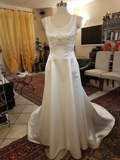 Abito da sposa bianco con ricami a perline tg 42