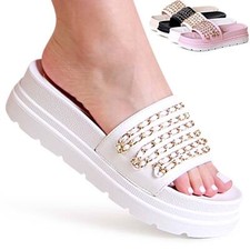 Scarpe Da Donna Sandali Con Plateau Pantofole Sandalet Mules Ciabatte