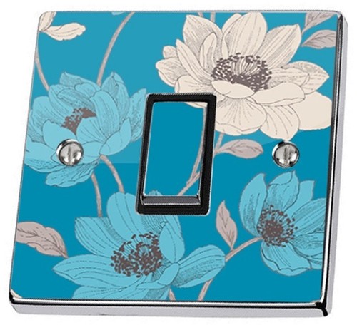 Blu floreale interruttore luce - interruttore,