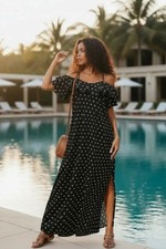 Abito lungo pois nero e bianco