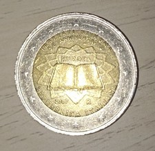 Moneta 2 Euro Italia TRATTATI DI ROMA 50° ANNIVERSARIO 2007 BB Circolata