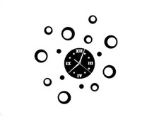 Orologio parete adesivo sticker componibile tridimensionale 3D numeri e cerchi 