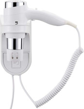 Bakaji Asciugacapelli da Parete Muro Phon Asciuga Capelli Bagno Potenza 1600W 2 