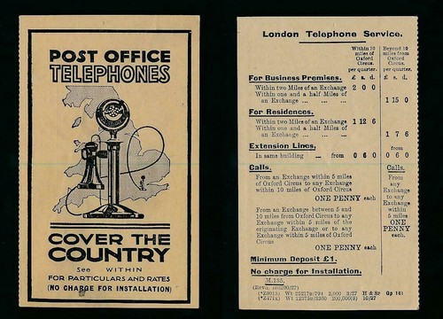 1927 post office telephones - post,