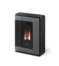 STUFA A PELLET SLIM CANALIZZATA ERMETICA FREEPOINT "ARCO 9" TITANIUM 8,5 KW C...