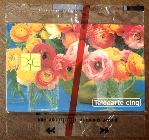 Telecarte fleurs réf - 5u,