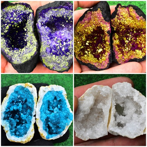 Colour quartz geode blue - quartz, blue/pink