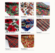 Tessuto al metro 100% Cotone Fantasia Natalizia Alta Qualità