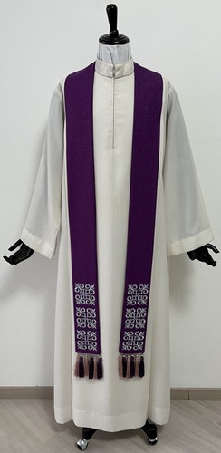Stola viola lurex croce