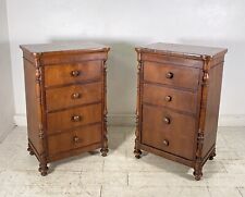 ANTICA COPPIA COMODINO STILE LUIGI FILIPPO LEGNO NOCE FINE 1800 CASSETTO ANTA