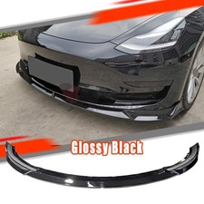 PER TESLA MODEL 3 17- LIP SPOILER PARAURTI ANTERIORE SPORT NERO LUCIDO SPLITTER