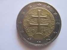 moneta euro 2,00  usata del 2009 slovenia croce patriarcale RARO