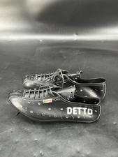 SCARPE DA CICLISMO VINTAGE DETTO PIETRO PISTA SU STRADA TACCHETTI - TAGLIA 40/US 7 - NERE