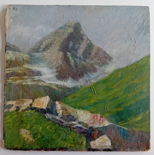 Dipinto olio cartoncino - su,