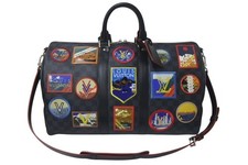 Louis Vuitton Alps Keepol Bandoliere 45 Boston Bag Damier Graphite N40043 Black