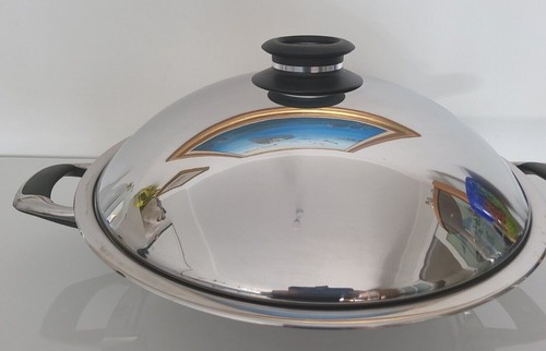 Pentola amc wok doppio manico - wok,