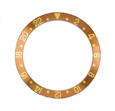 Inserto marrone indici oro compatibile per ghiera Rolex GMT Master 16718-3 RLX
