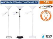 LAMPADA PIANTANA IN METALLO DOPPIO ATTACCO E27 CON BRACCIO ORIENTABILE