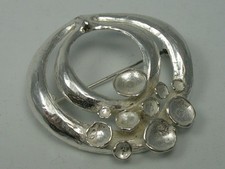 Spilla argento 925 TEKA Theofor ceppo design vintage molto bella del 1965 circa