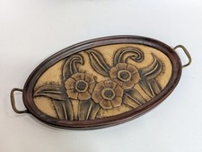 Vintage Wooden Oval Carved
