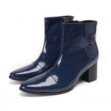 Men High Top Block Heel Ankle