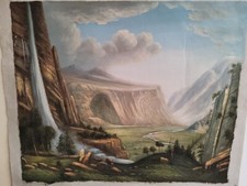 Dipinto paesaggio cascata Olio