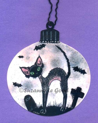 Devon rex cat art halloween - art,