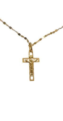 Collana con croce 45cm oro - in,