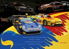 Set 2 auto Sparky 1/64 Porsche 911 GT1 Blue Coral & 1997 D ROHR (piccola esclusiva)