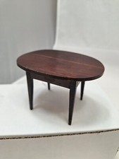 Tavolo ovale vintage 2,75" palissandro arredamento casa delle bambole Germania 1900 1:12