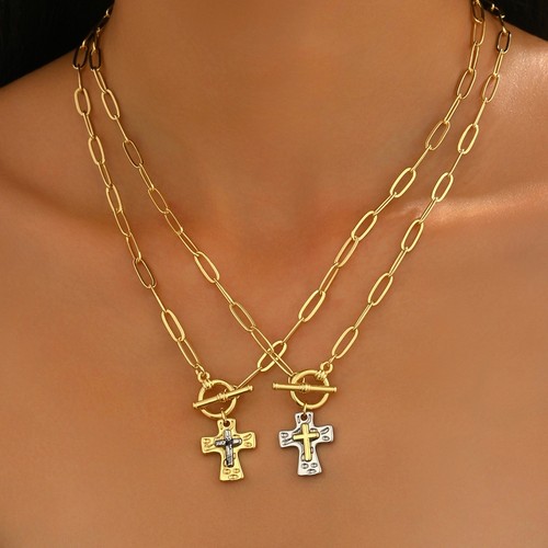 Collana donna fermacarte croce