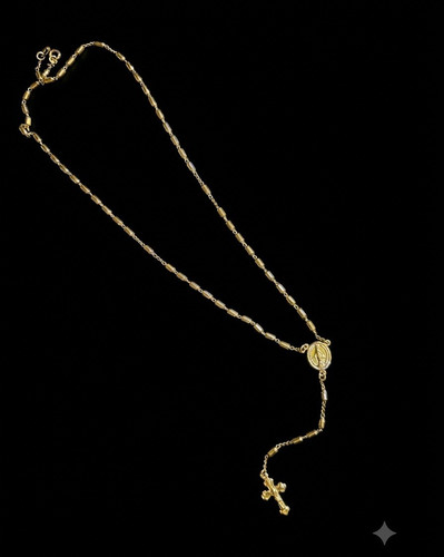 Collana rosario pieno - oro, 19