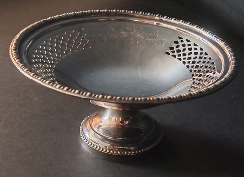 Silver tazza compote bowl - or,