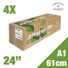Confezione 4 Rotoli Plotter A1 Navigator Premium Quality | 90g/mq | 61cm x 50m (